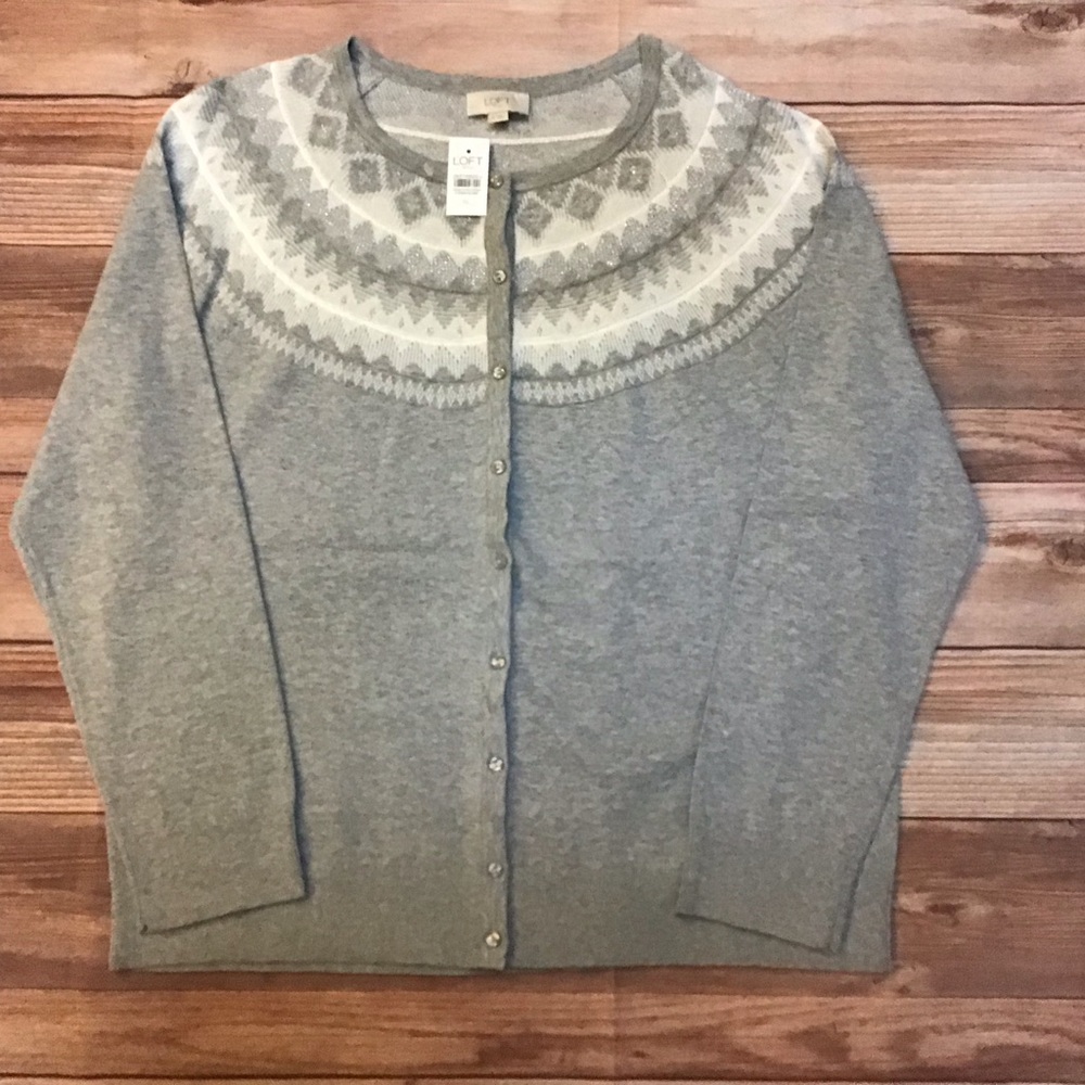 Loft grey knit sweater